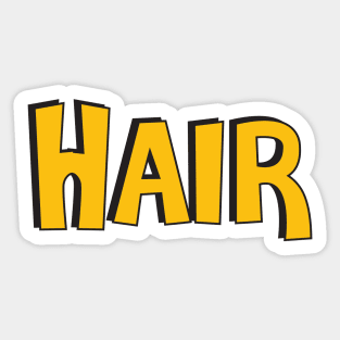 Film Crew On Set - Hair - Gold Text - Front Sticker